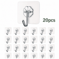 Extra Strong Adhesive Wall Hooks – Waterproof, 180° Rotatable, No Drilling (20 Pack)