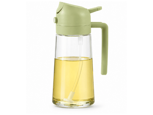 2-in-1 Premium Oil Sprayer & Pourer Bottle | Fine Mist Spray, Smooth Pour, Anti-Drip Glass Oil Dispenser for Cooking, Salad, BBQ & Air Fryer
